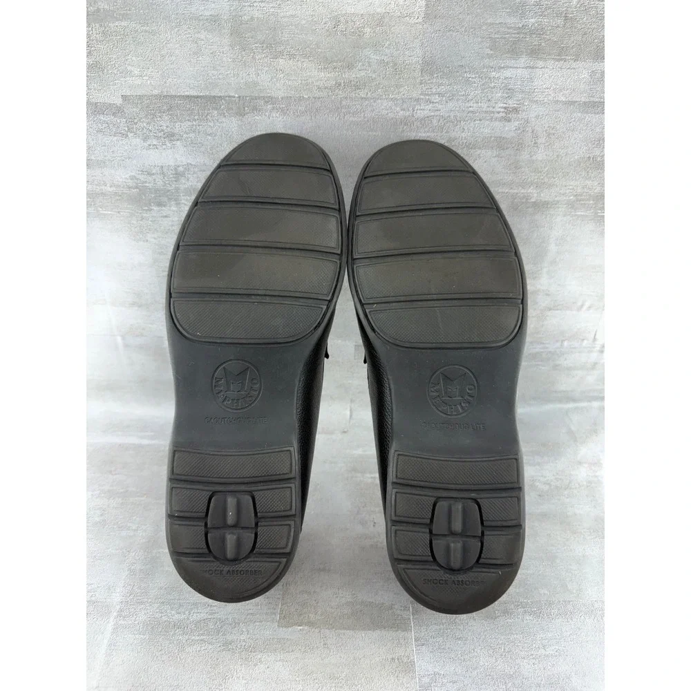 Mephisto Air-Relax Men Black Pebbled Leather Moc Toe Loafers Size US 9